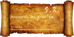 Veszprémi Klára névjegykártya