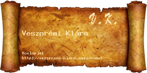 Veszprémi Klára névjegykártya