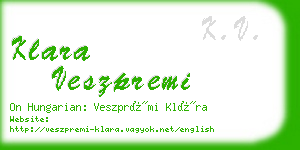 klara veszpremi business card